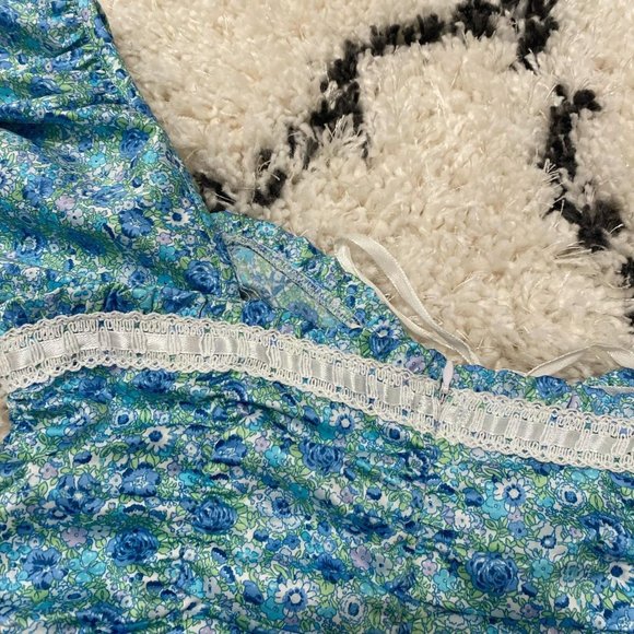 For Love And Lemons Blue Floral Mini Dress - Picture 5 of 6